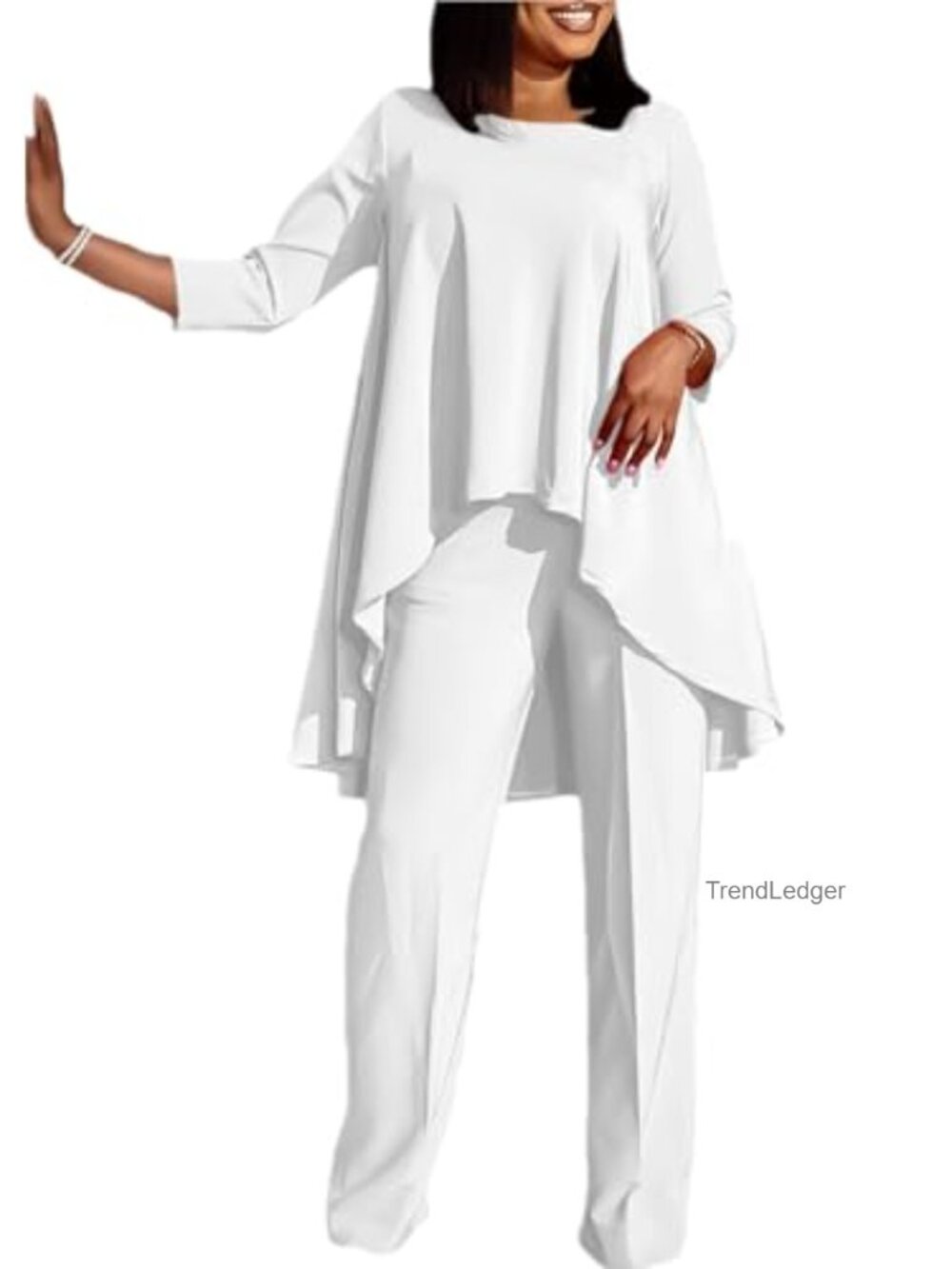 Plus Size 2 Piece Lounge Set Long Sleeve Top Wide Leg Pants Sweatsuit